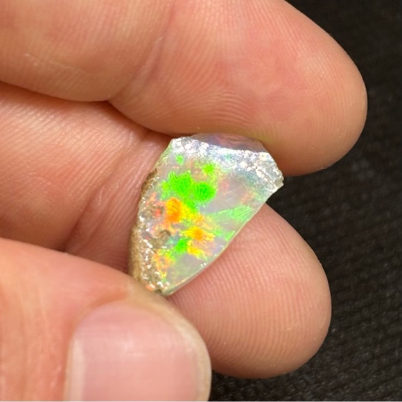 Big Broad Flash Color Splash Welo Ethiopian Single Select Rough Opal - Picture 3 of 8